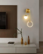 LED Wall Light | Tricolor LED & Brass Glass