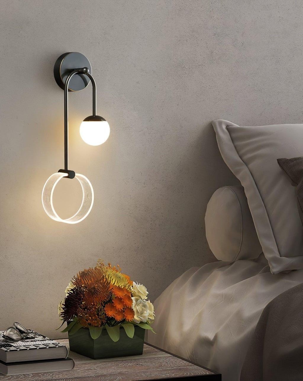 LED Wall Light | Tricolor LED & Brass Glass