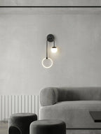LED Wall Light | Tricolor LED & Brass Glass