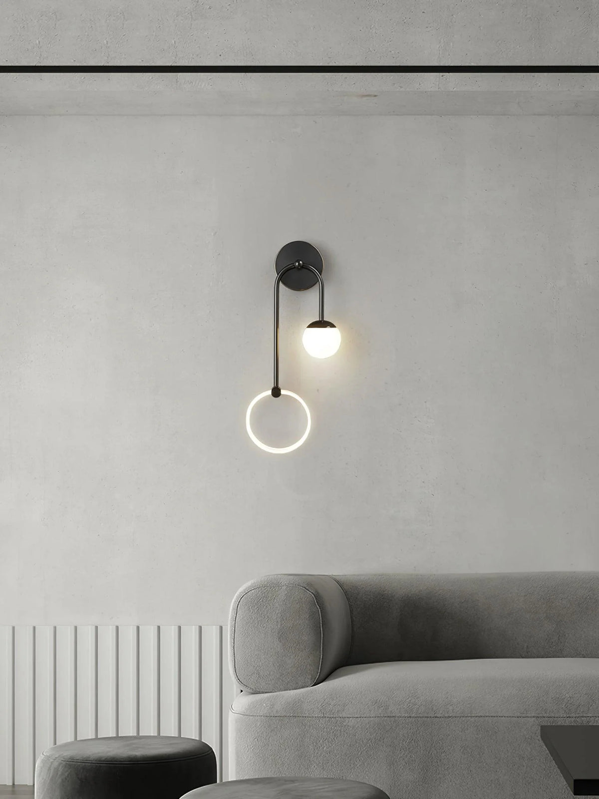 LED Wall Light | Tricolor LED & Brass Glass