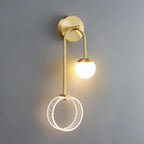 LED Wall Light | Tricolor LED & Brass Glass