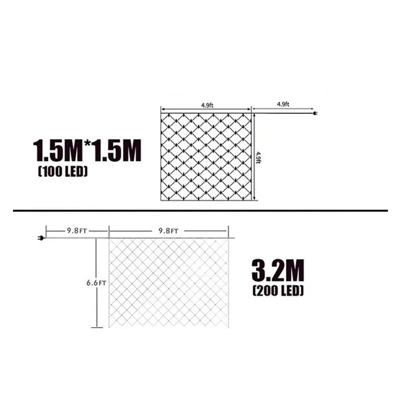 Light Net | Solar-Powered & Waterproof | 2 x 3 m