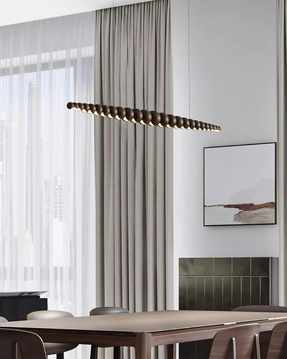Linear Pendant Light | Integrated LED & Acrylic Diffuser | Adjustable Hanging Height