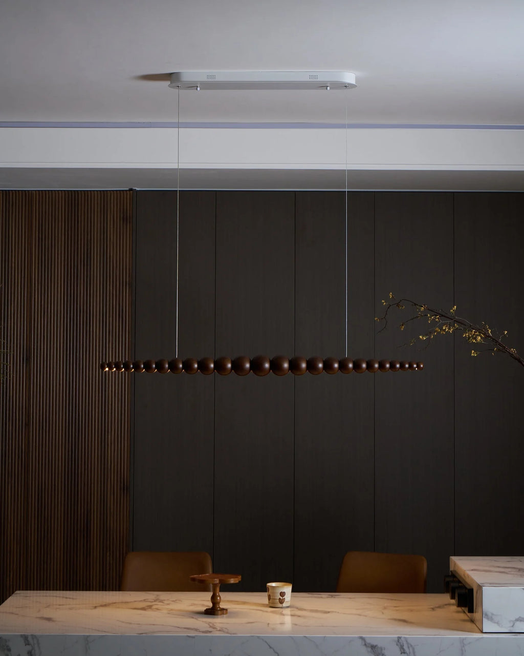 Linear Pendant Light | Integrated LED & Acrylic Diffuser | Adjustable Hanging Height