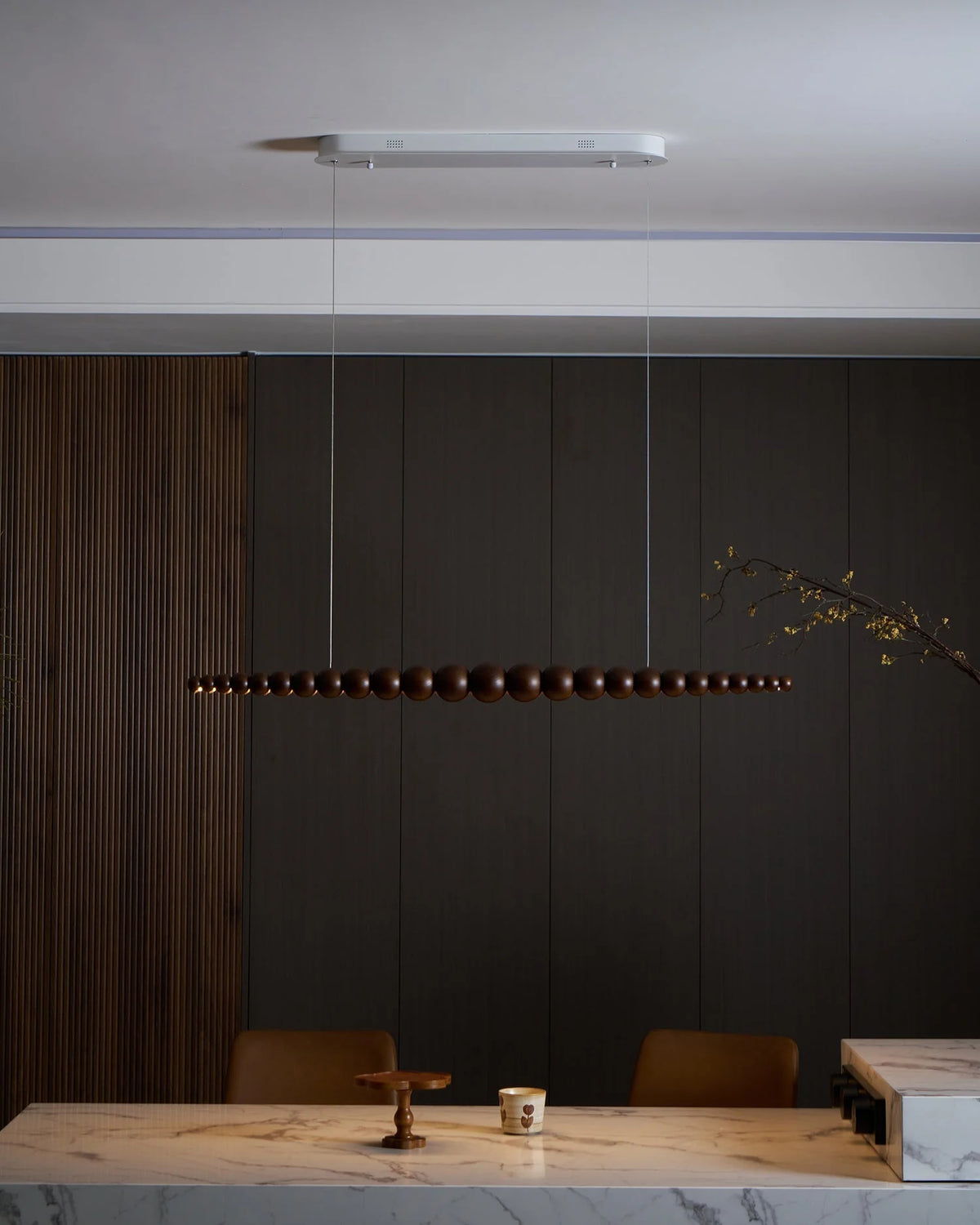 Linear Pendant Light | Integrated LED & Acrylic Diffuser | Adjustable Hanging Height