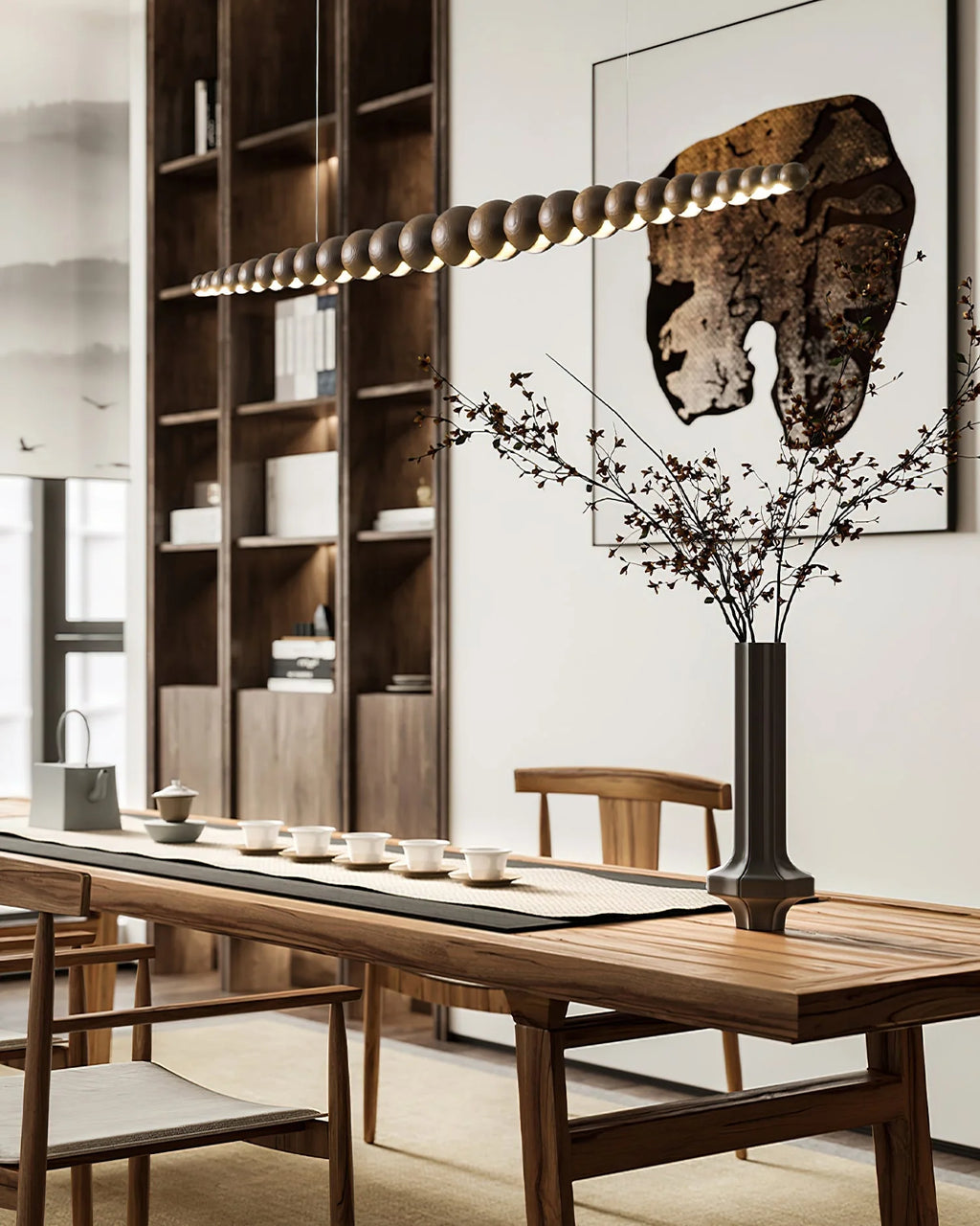 Linear Pendant Light | Integrated LED & Acrylic Diffuser | Adjustable Hanging Height