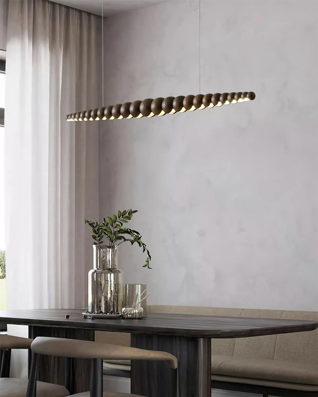 Linear Pendant Light | Integrated LED & Acrylic Diffuser | Adjustable Hanging Height