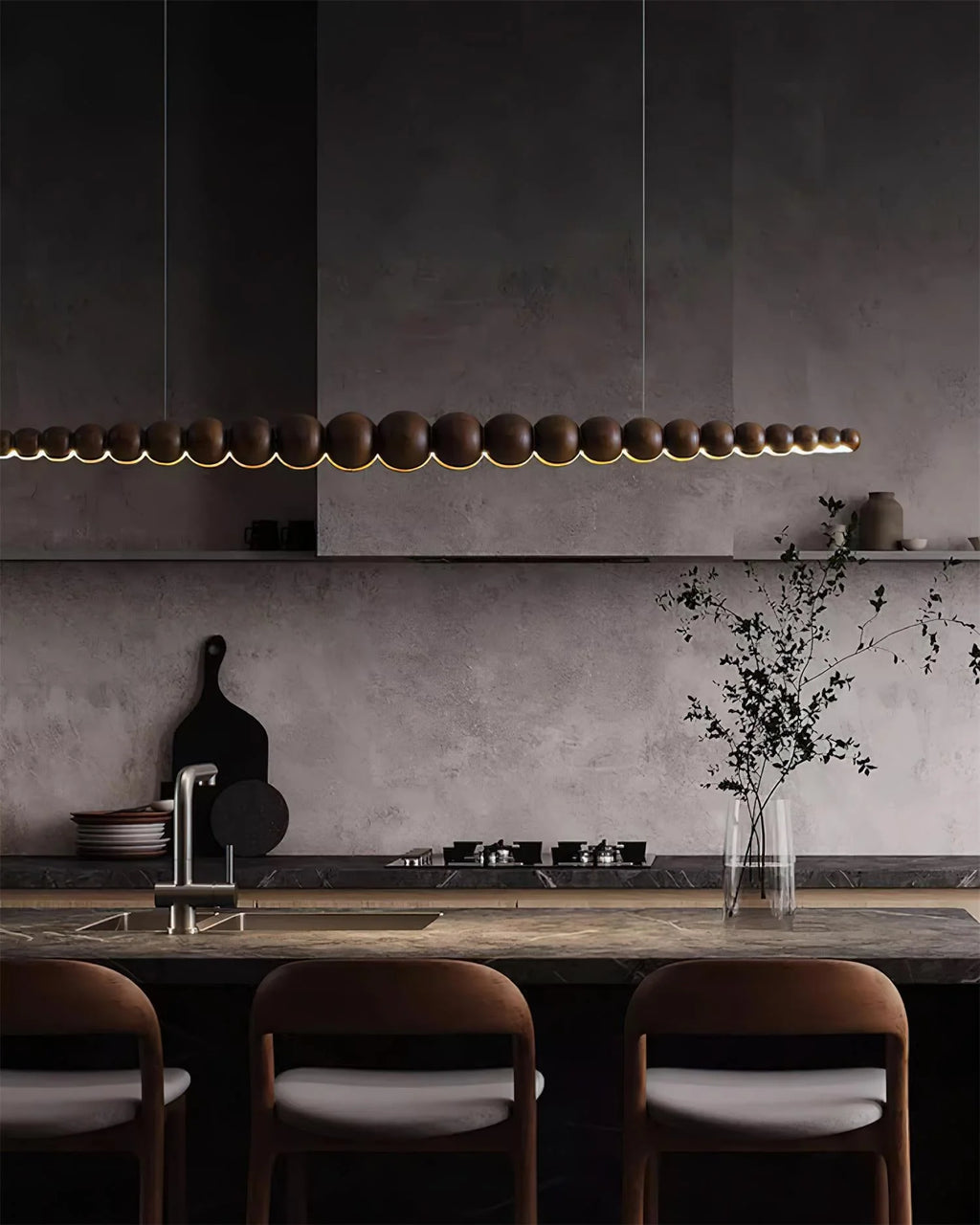 Linear Pendant Light | Integrated LED & Acrylic Diffuser | Adjustable Hanging Height
