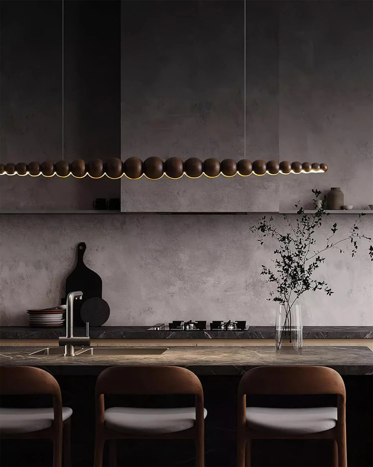 Linear Pendant Light | Integrated LED & Acrylic Diffuser | Adjustable Hanging Height