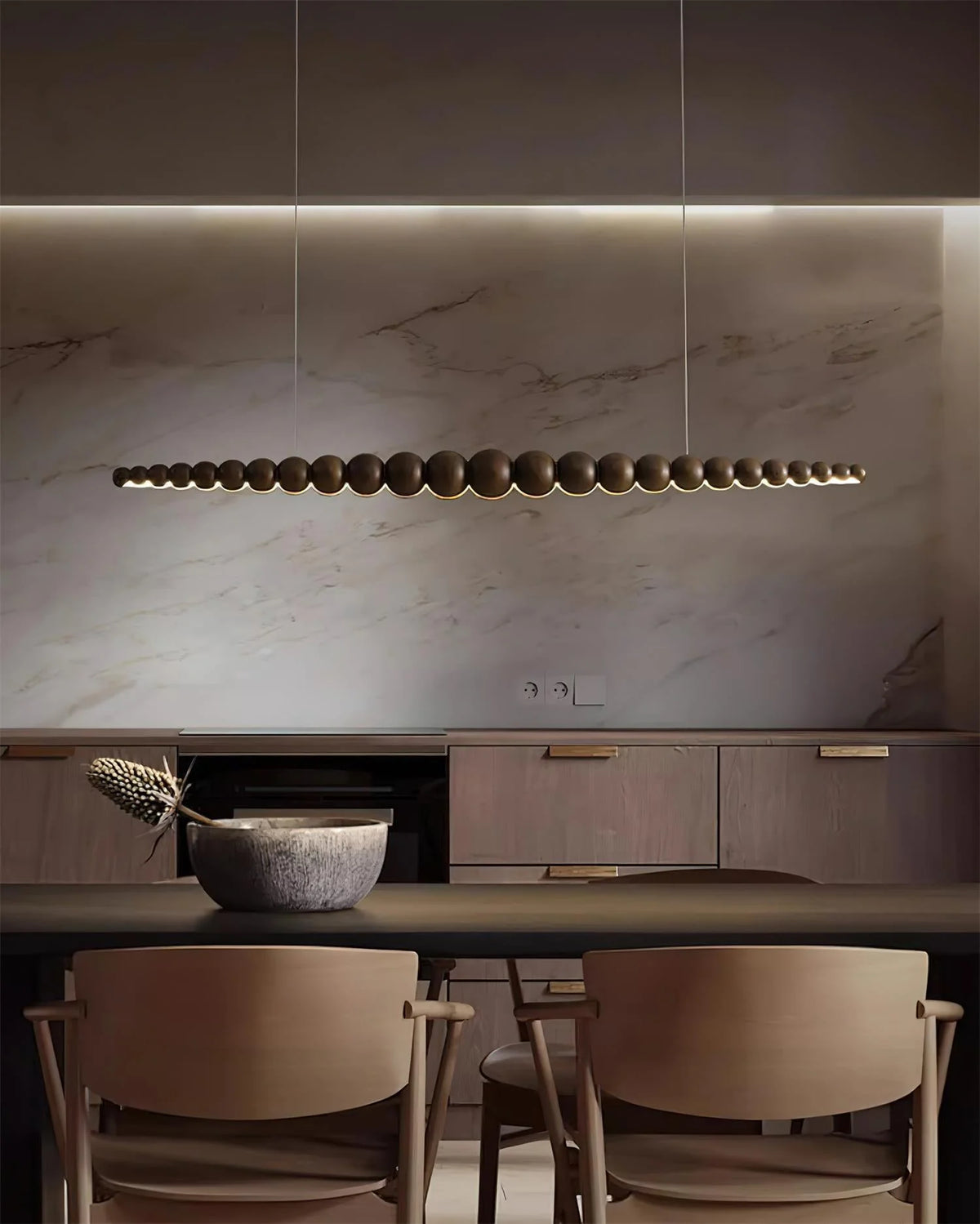 Linear Pendant Light | Integrated LED & Acrylic Diffuser | Adjustable Hanging Height