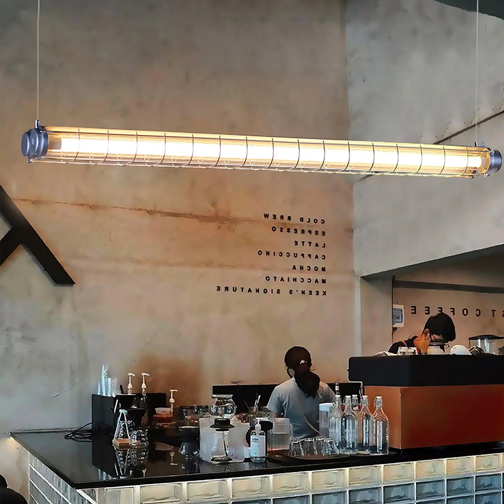 Linear Pendant Light | Integrated LED & Adjustable Suspension | 123 cm