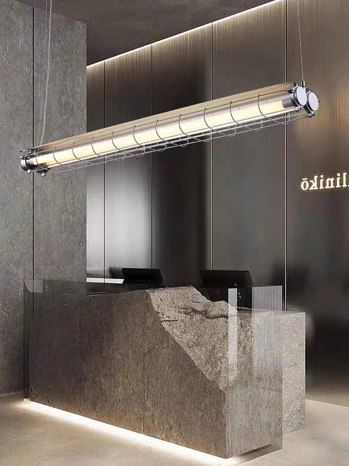 Linear Pendant Light | Integrated LED & Adjustable Suspension | 123 cm