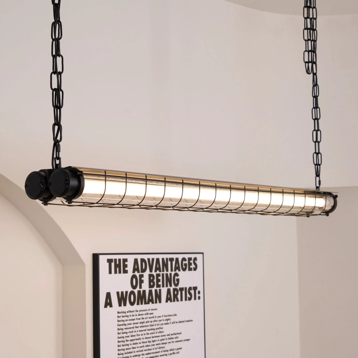 Linear Pendant Light | Integrated LED & Adjustable Suspension | 123 cm