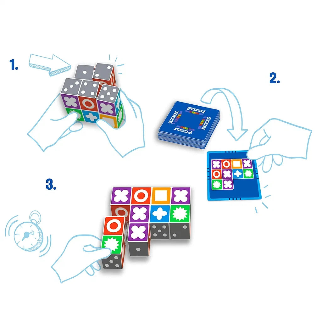Logic Game | 20 Symbol Dice & 60 Cards | Ages 7+
