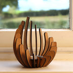 Lotus Candle Holder | Handcrafted Artificial Wood Petals | Tealight Compatible