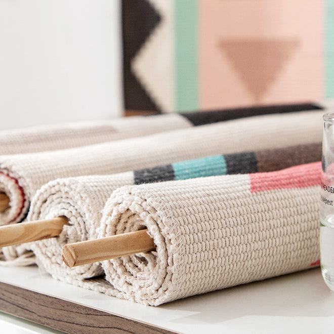 Macrame Wall Tapestry | Cotton & Linen Geometric Fringe | 50 x 70 cm