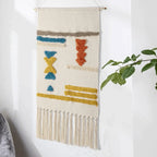 Macrame Wall Tapestry | Cotton & Linen Geometric Fringe | 50 x 70 cm
