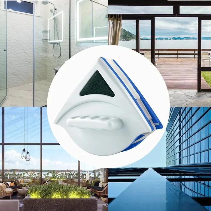 Magnetic Window Cleaner | Double-Sided & Triangular | Safety Rope