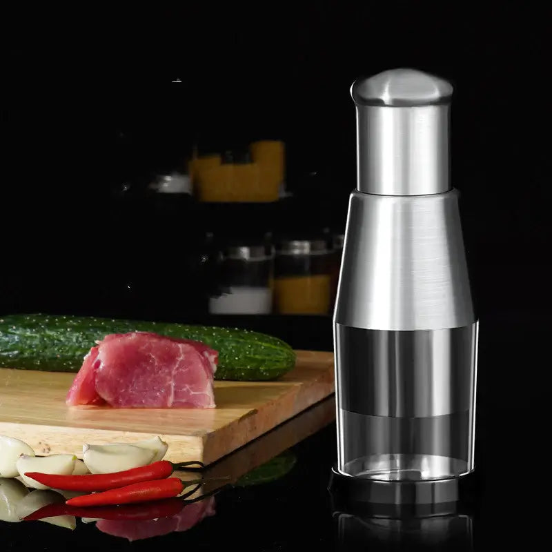 Manual Vegetable Chopper | Stainless Steel Zigzag Blade & Integrated Bowl