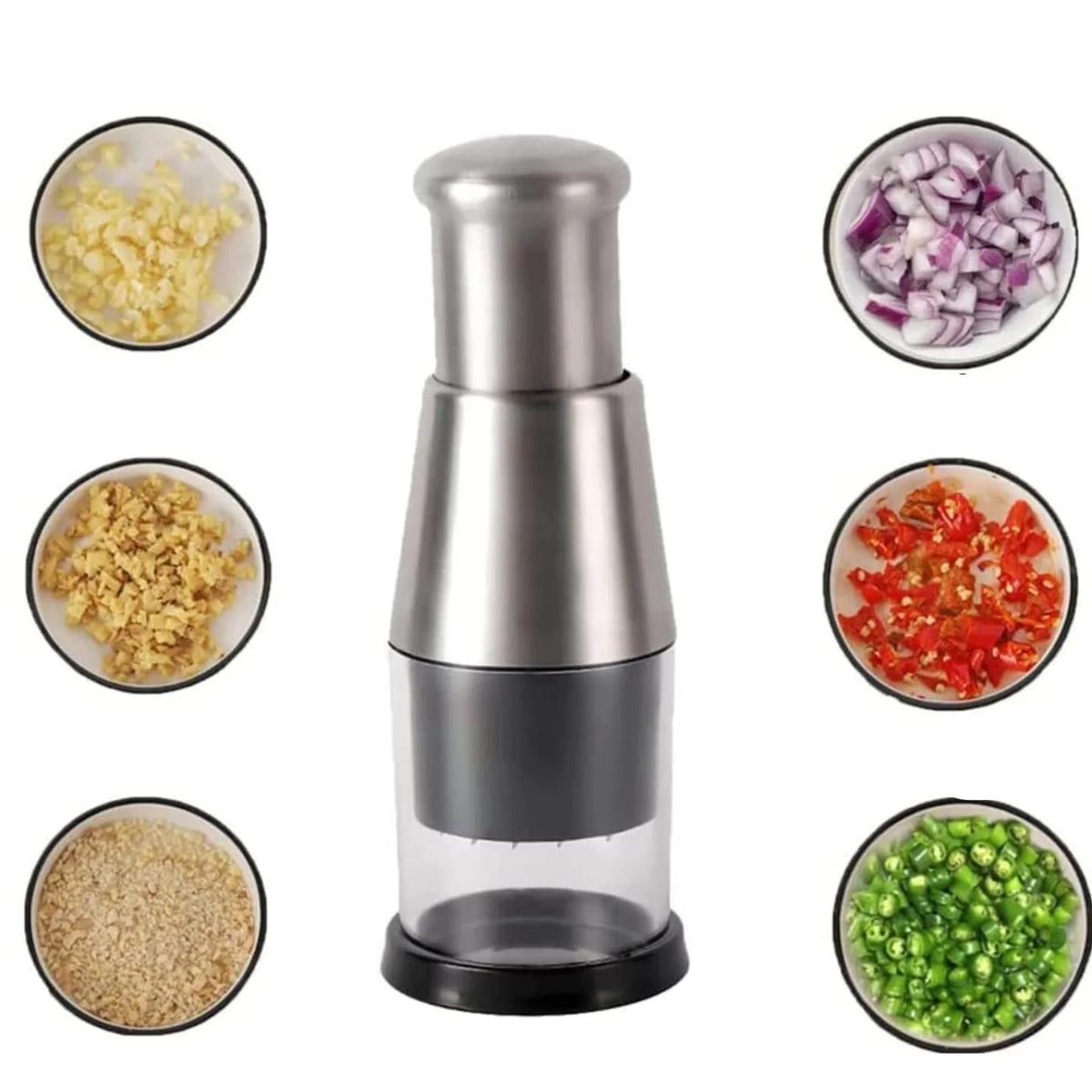 Manual Vegetable Chopper | Stainless Steel Zigzag Blade