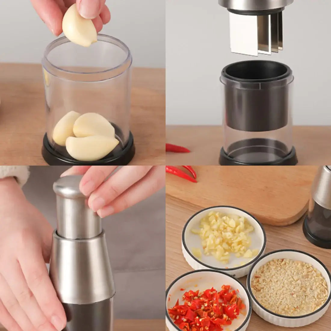 Manual Vegetable Chopper | Stainless Steel Zigzag Blade