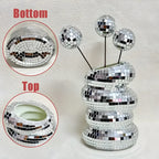 Mirror Tile Vase | Spiral Mirror Surface & Light-Scattering | 10 cm Ø × 13.5 cm H