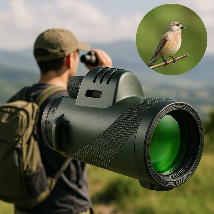 Monocular Telescope | Ultra-Zoom Multi-Coated HD Glass | Smartphone Mount