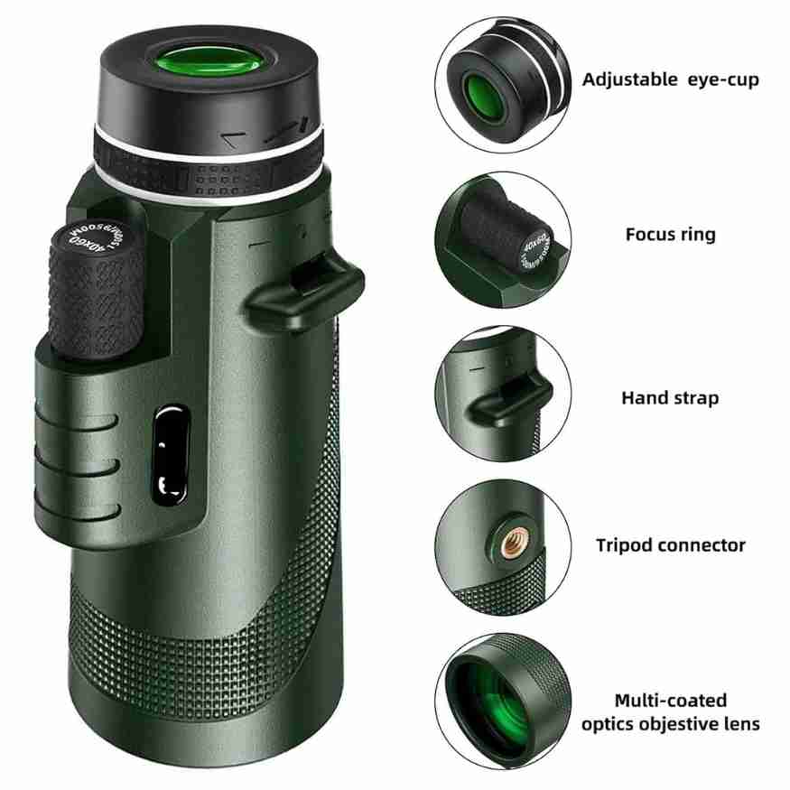 Monocular Telescope | Ultra-Zoom Multi-Coated HD Glass | Smartphone Mount