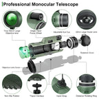 Monocular Telescope | Ultra-Zoom Multi-Coated HD Glass | Smartphone Mount