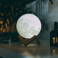 Moon Lamp | 3D-Printed Realistic Surface & Touch-Control | With Wooden Stand