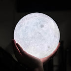 Moon Lamp | 3D-Printed Realistic Surface & Touch-Control | With Wooden Stand