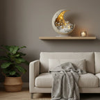 Moon Lamp | Acrylic Winter Village & Warm LED