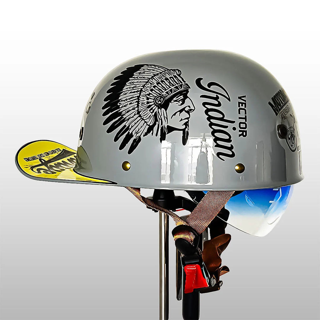 Motorcycle Baseball Helmet | DOT & ECE Certified | Half Shell