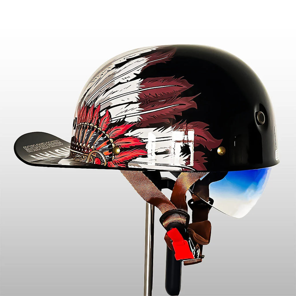Motorcycle Baseball Helmet | DOT & ECE Certified | Half Shell