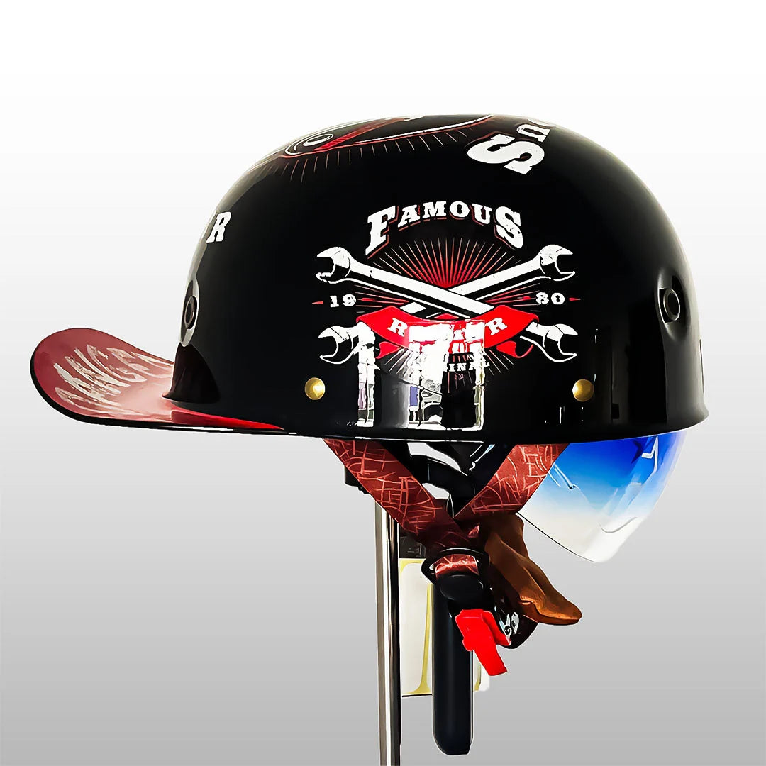 Motorcycle Baseball Helmet | DOT & ECE Certified | Half Shell