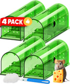 Mouse Trap | Humane Catch & Release | No-Touch Release | Set of 4