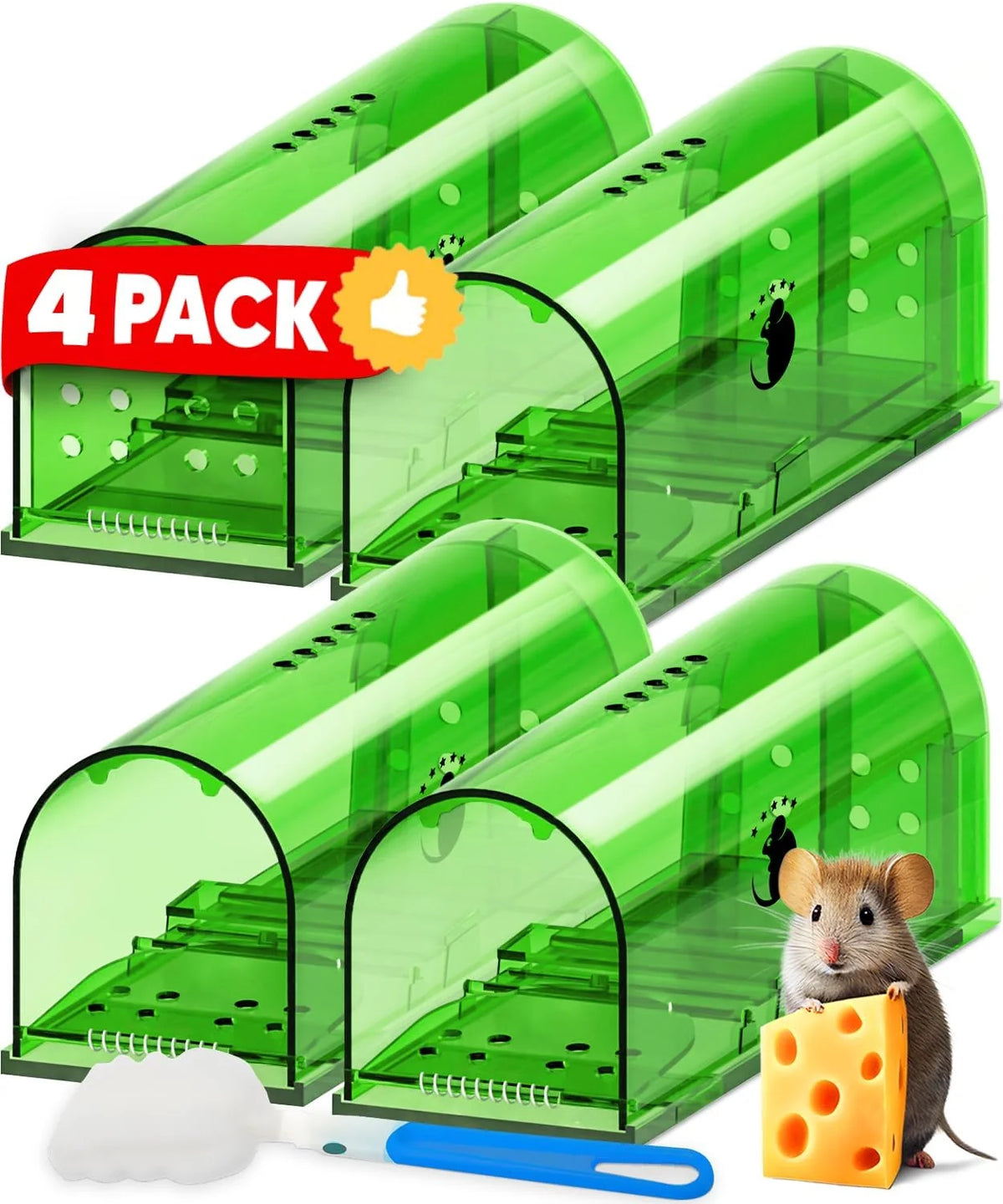 Mouse Trap | Humane Catch & Release | No-Touch Release | Set of 4