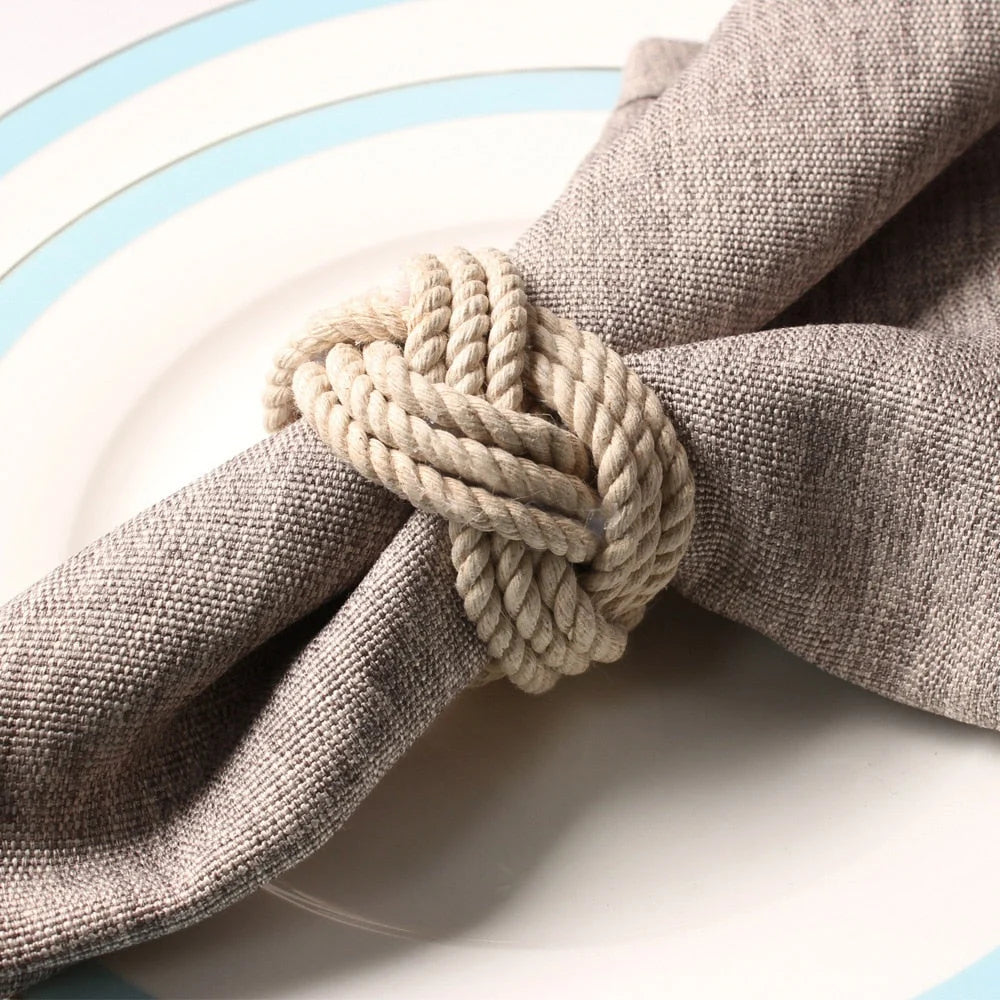 Napkin Rings | Braided Handwoven Jute | Set of 10