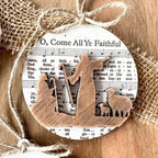 Nativity Ornament | Music-Sheet Background & Layered Cut-Out | 3.54 × 3.54 in