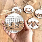 Nativity Ornament | Music-Sheet Background & Layered Cut-Out | 3.54 × 3.54 in