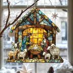 Nativity Scene Suncatcher | Light-Reflective & Lightweight | 4 × 4 in