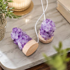 Night Light | Genuine Amethyst & Adjustable LED | USB Rechargeable