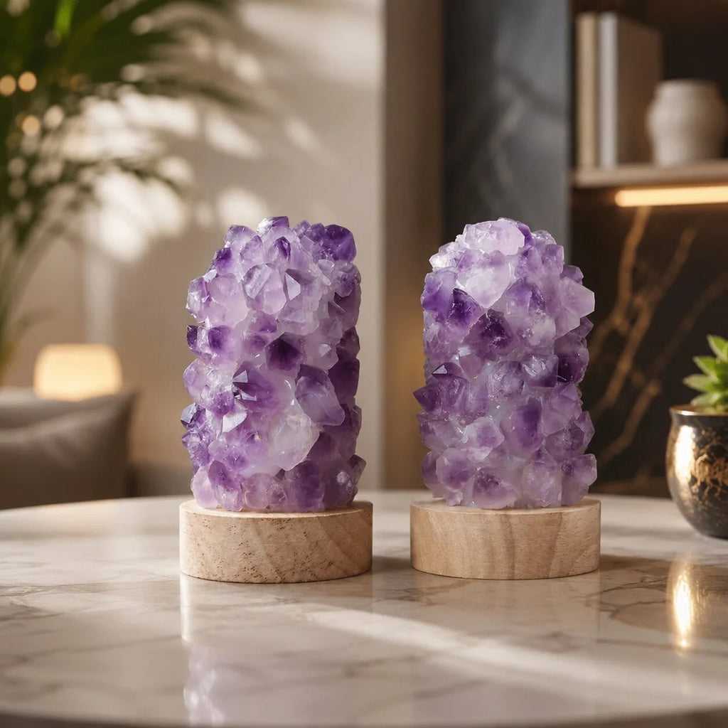 Night Light | Genuine Amethyst & Adjustable LED | USB Rechargeable