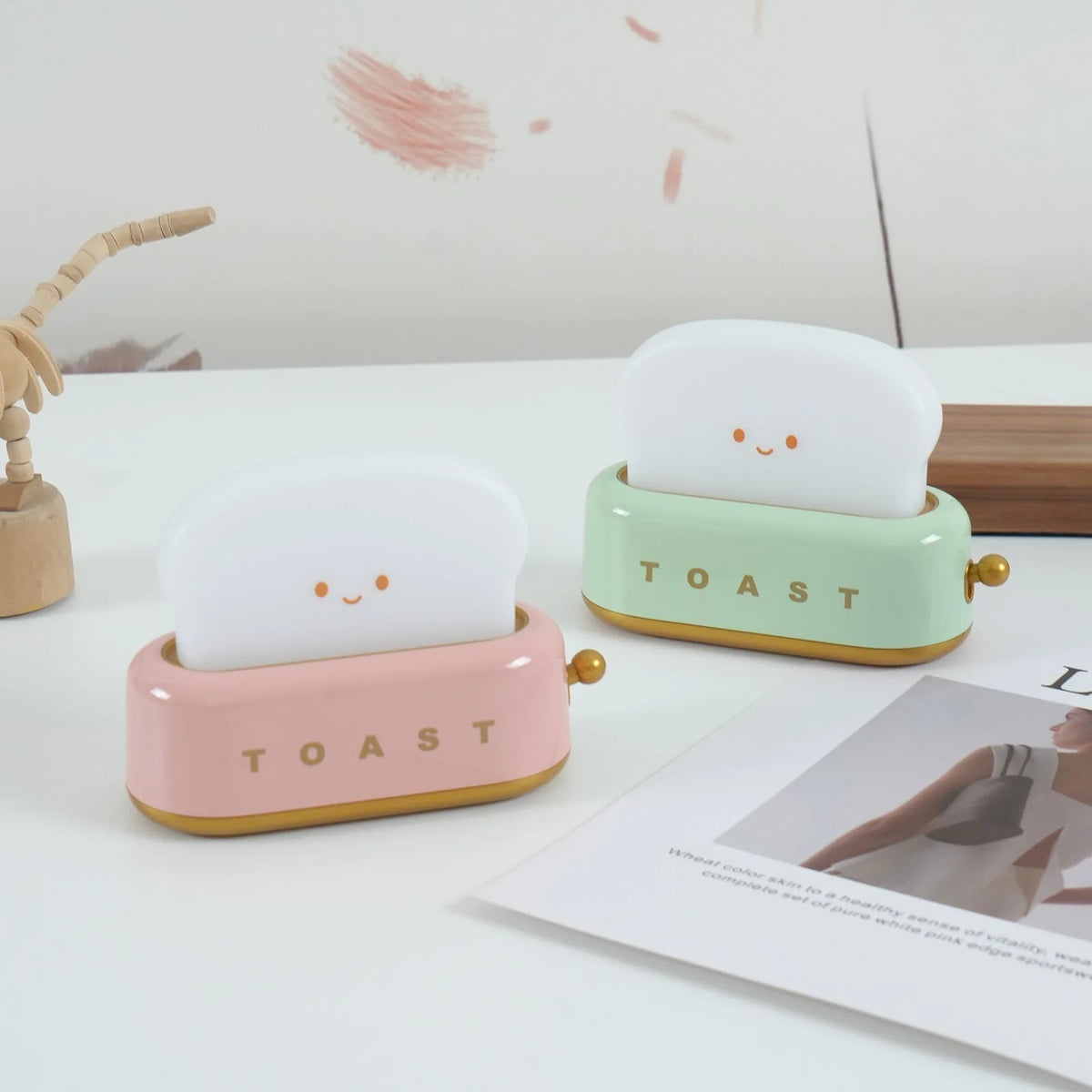 Night Light | Toaster-Shaped Warm 3000K & Adjustable Brightness