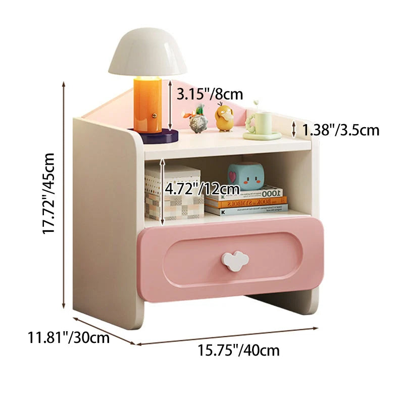 Nightstand | Creative Square Design & MDF | 1-2 Drawers