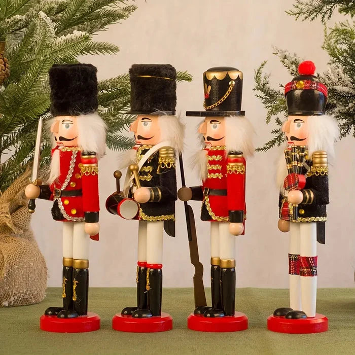 Nutcracker Soldier Figurine | Traditional Painted & Festive | Tabletop Accent