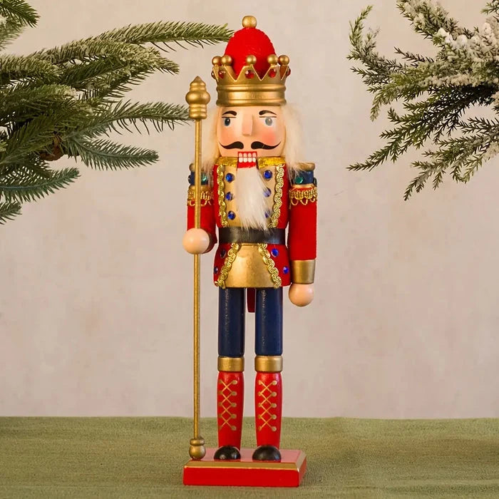 Nutcracker Soldier Figurine | Traditional Painted & Festive | Tabletop Accent
