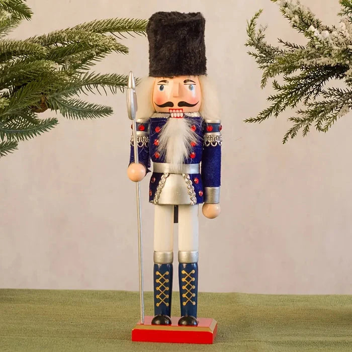 Nutcracker Soldier Figurine | Traditional Painted & Festive | Tabletop Accent