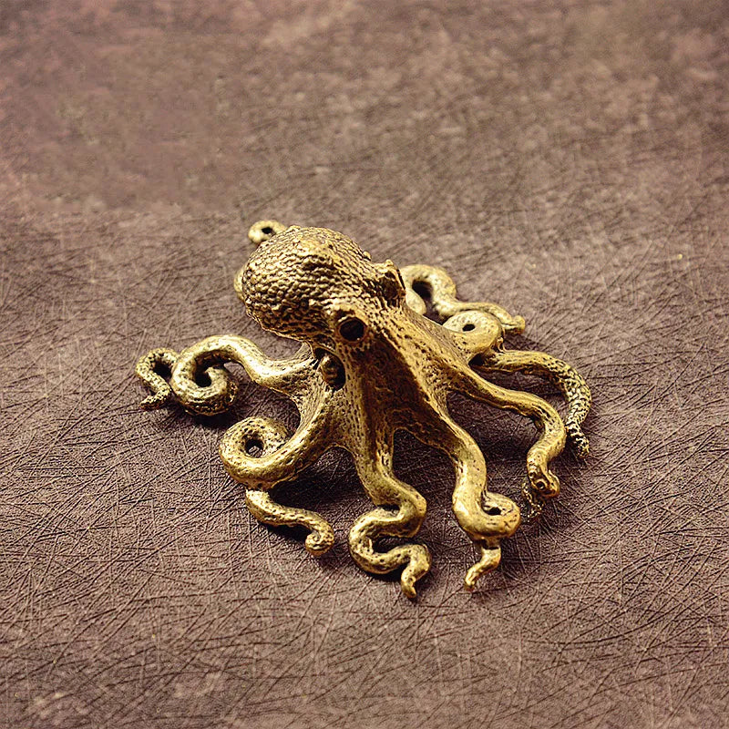 Octopus Statue | Handcrafted Brass Finish Tabletop Ornament