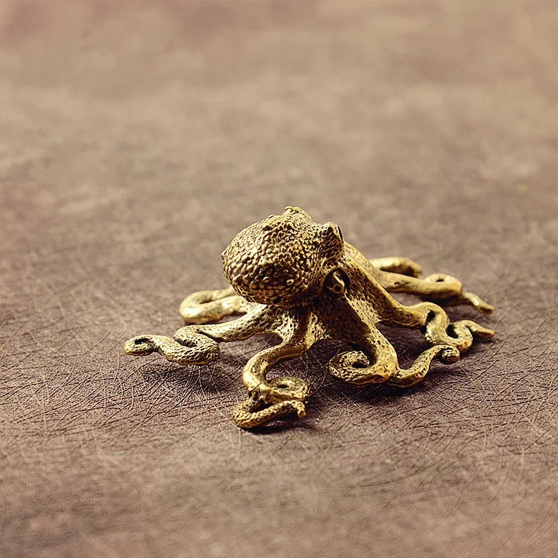 Octopus Statue | Handcrafted Brass Finish Tabletop Ornament